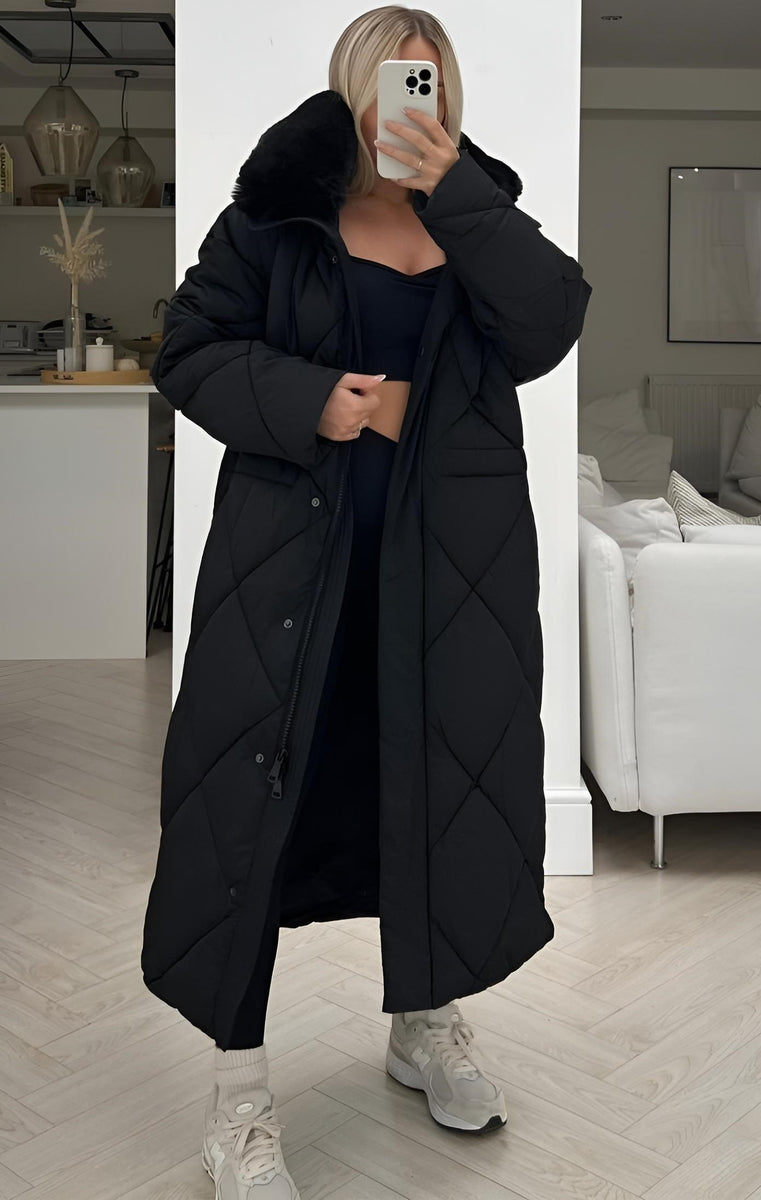 Cappotto Donna Capospalla Lungo Comodo Bottoni Morbido Caldo