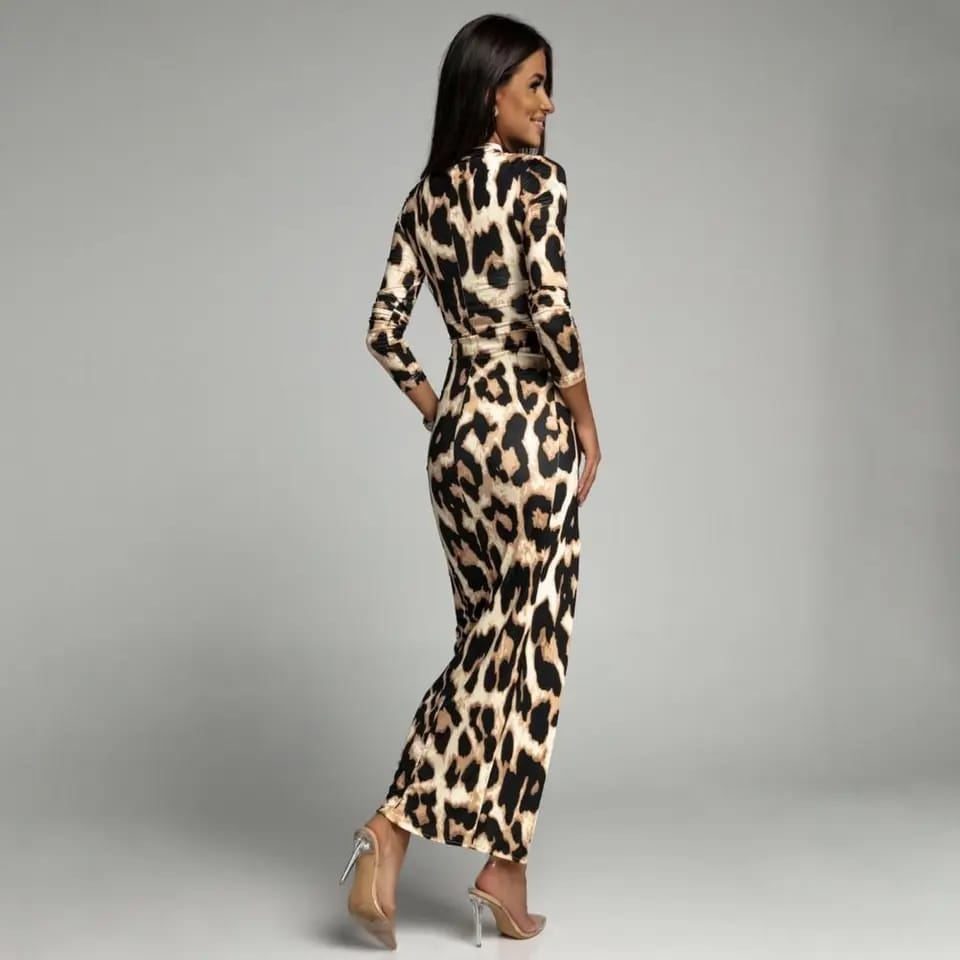 
                  
                    Abito Donna Lungo Aderente Fantasia Animalier Spacco Alto Elegante Sensuale - LE STYLE DE PARIS
                  
                