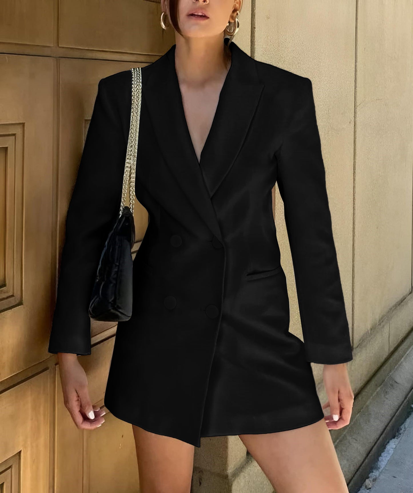 Vestido blazer feminino com decote em V aberto nas costas – LE STYLE DE  PARIS
