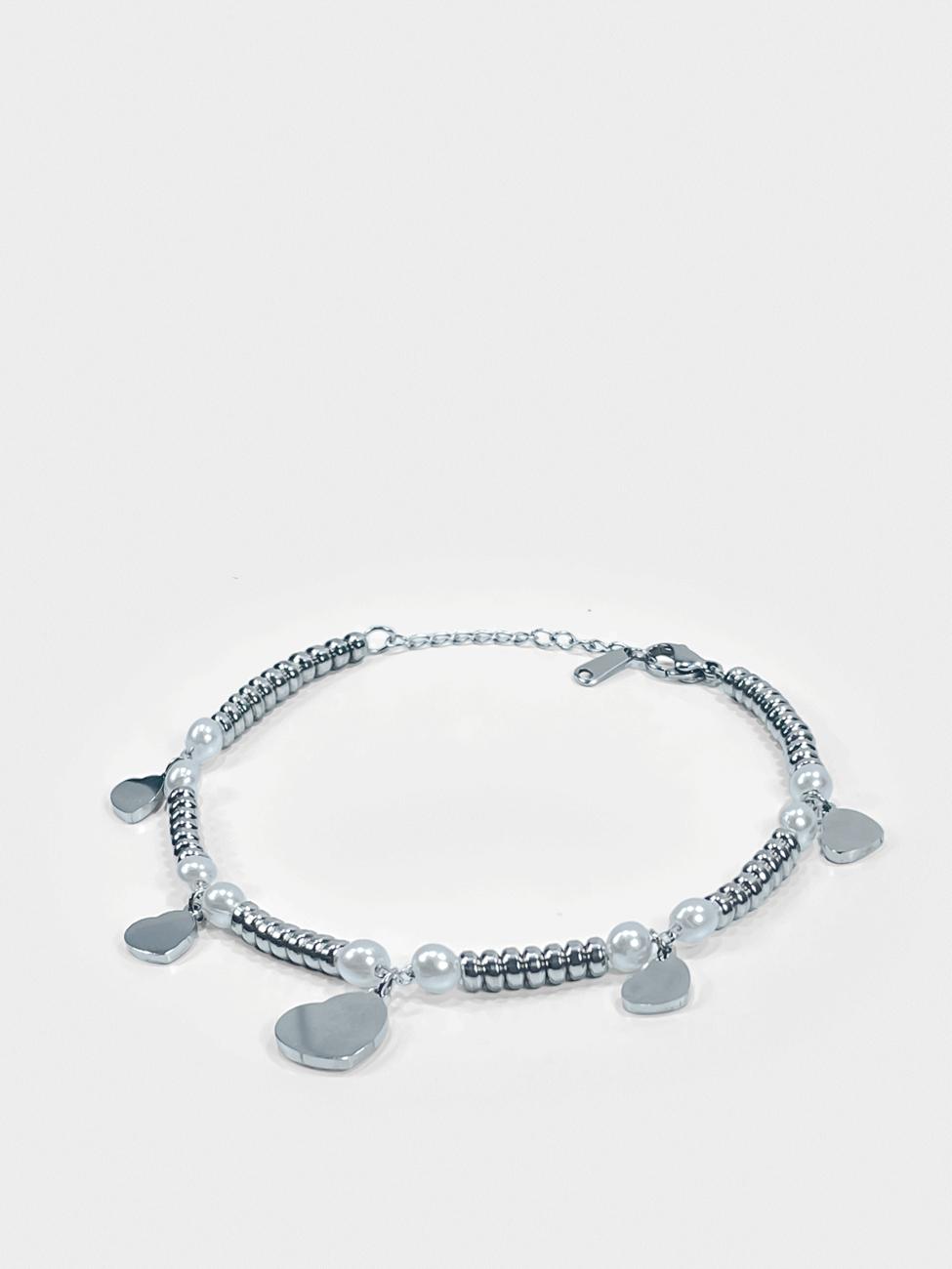 Bracciale Donna Acciaio Inossidabile Ciondoli Cuore Perle Casual Elegante - LE STYLE DE PARIS