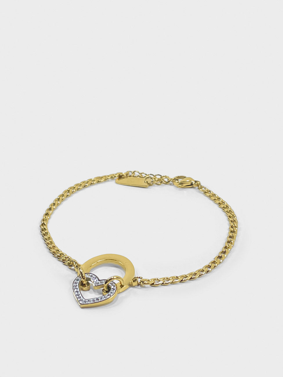 Bracciale Donna Gioiello Catena Cuore Strass Ciondolo Cuore Acciaio Inossidabile - LE STYLE DE PARIS