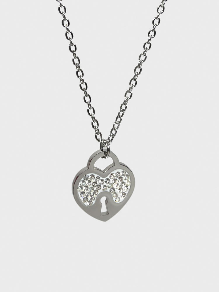 Collana Donna Catena Ciondoli Chiave Cuore Lucchetto Strass Casual Elegante - LE STYLE DE PARIS