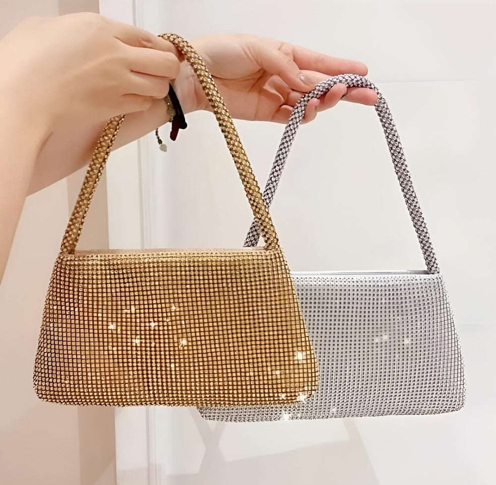 Borsa Donna Manico Cerniera Strass Fodera Elegante Sensuale - LE STYLE DE PARIS